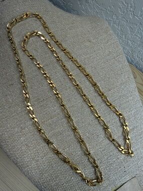 Fashion Jewelry Gold Tone Long Link Necklace